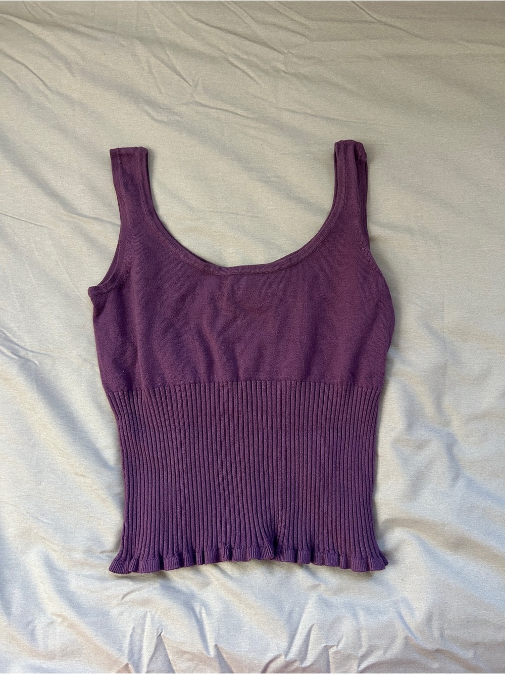 Beautiful Purple Ribbed Tank Top